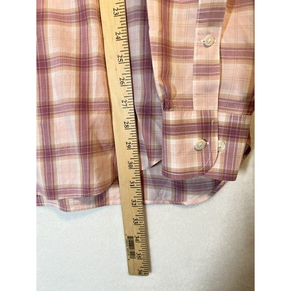 BONOBOS Mens Button Down Shirt Size L TAILORED FIT Purple Plaid Long Sleeve - Picture 6 of 9